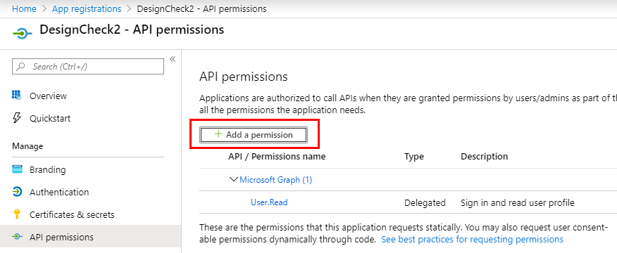 API permissions