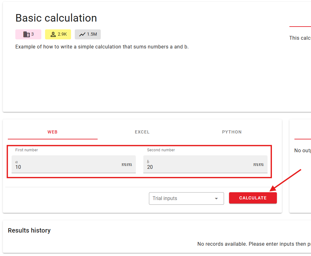 web-calc-enter-values